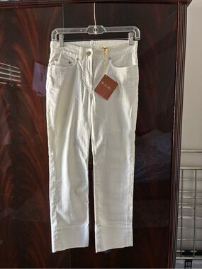 Loro Piana Women's White Straight-Leg Jeans